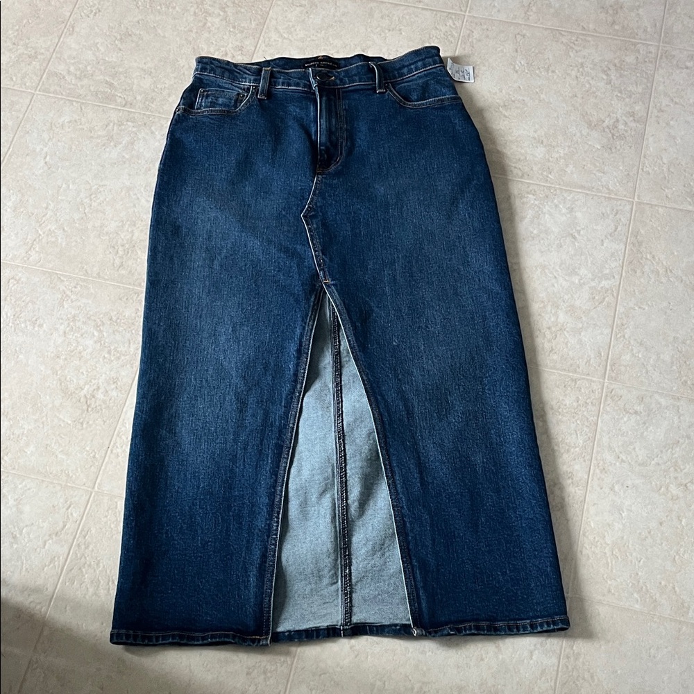 Denim Maxi Skirt - Blue